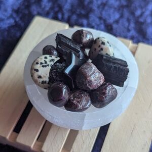 🐆Courage & Protection ❤️ Rough Tourmaline + Garnet + Obsidian grounding Jasp